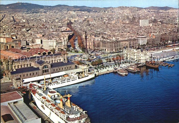 Barcelona Cataluna Detalle del puerto Vista aerea