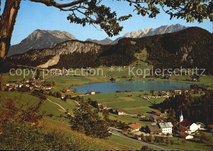 Thiersee Panorama Blick auf Zahmen und Wilden Kaiser Kaisergebirge
