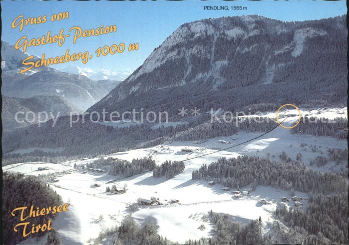Thiersee Alpengasthof Pension Schneeberg Pendling Winterpanorama Fliegeraufnahme