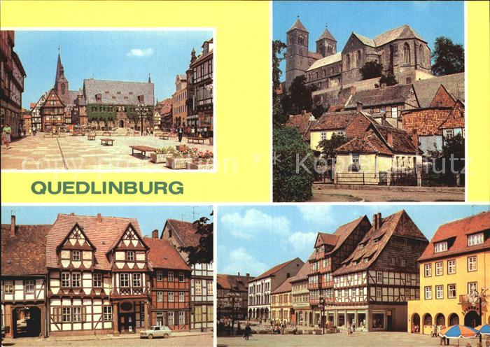 Quedlinburg Harz Rathaus Dom Klopstockhaus Markt Fachwerkhaeuser