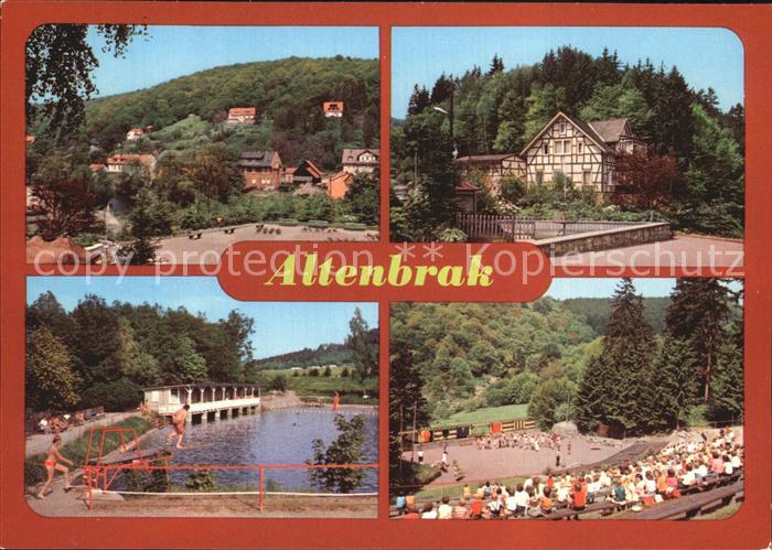 Altenbrak Harz Teilansicht Luftkurort Rolandseck Bergschwimmbad Waldbuehne
