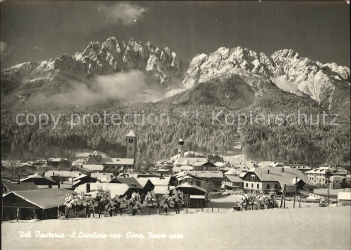 San Candido Innichen Cima Nove Winterpanorama Alpen