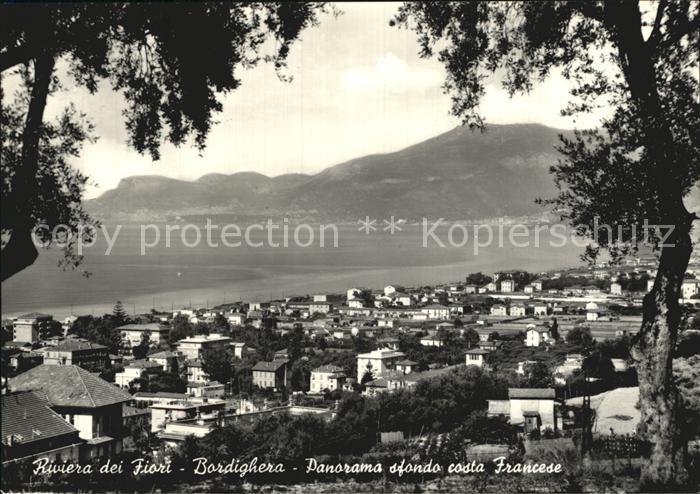 Bordighera Panorama sfondo costa Francese Riviera dei Fiori