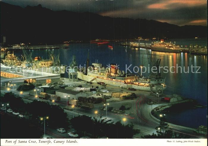 Santa Cruz de Tenerife Puerto vista nocturna Hafen Dampfer Nachtaufnahme