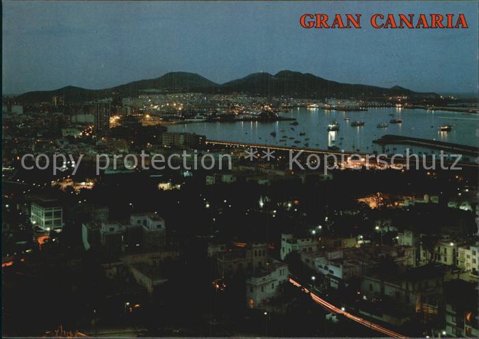 Las Palmas Gran Canaria Vista nocturna Nachtaufnahme