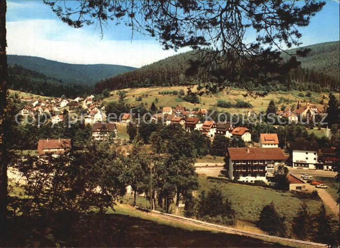 Enzkloesterle Ortsansicht mit Hotel Hirsch Cafe Kloesterle Gaestehaus Wiesengrun