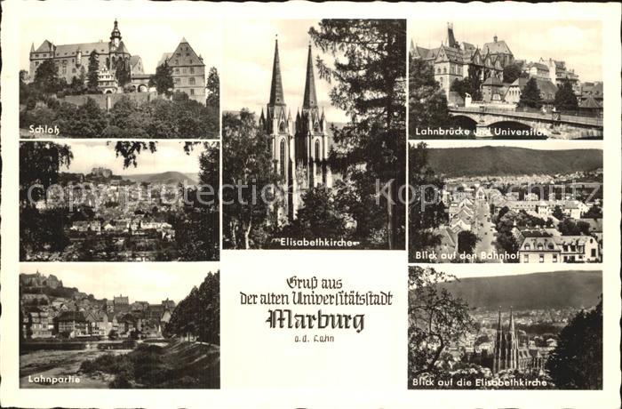 Marburg Lahn Schloss Lahnbruecke Universitaet Elisabethkirche