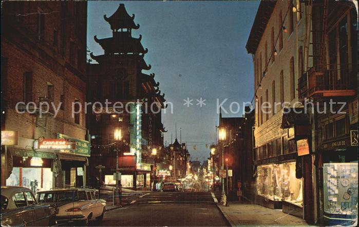 San Francisco California Chinatown Nachtaufnahme