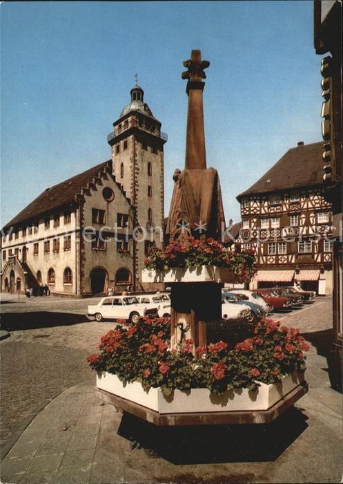 Mosbach Baden Rathaus Fachwerkhaeuser