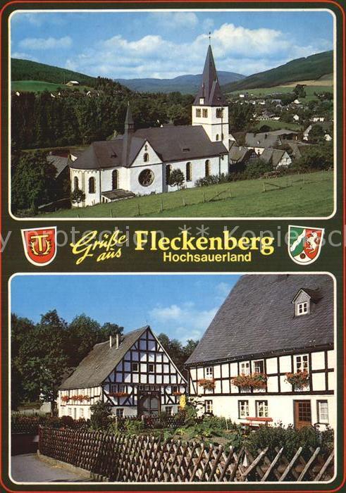Fleckenberg Kirche Fachwerkhaeuser