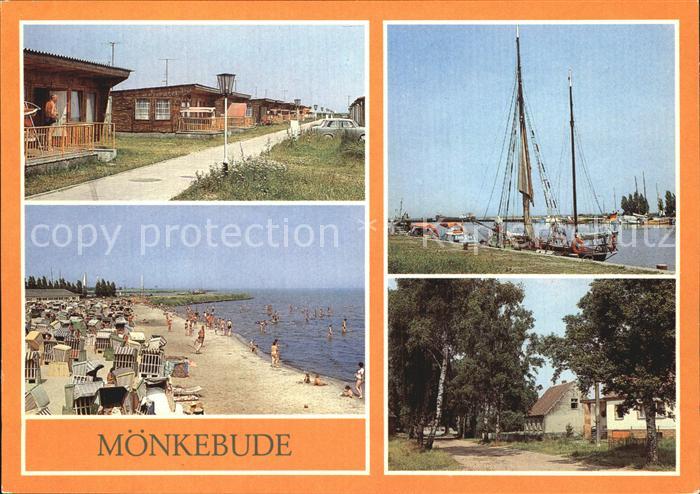 Moenkebude Bungalowsiedlung Strand Fischerboothafen Dorfstrasse
