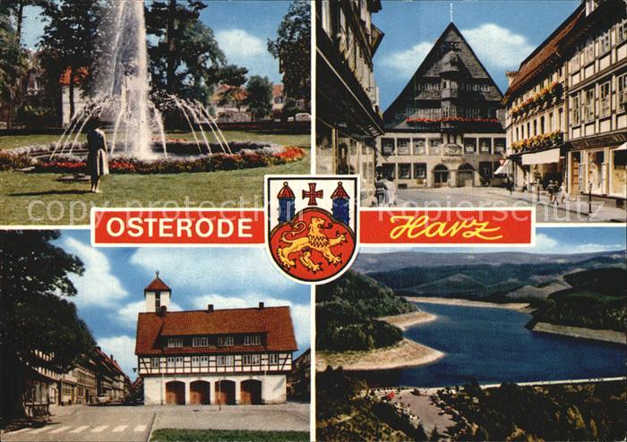 Osterode Harz Springbrunnen Fachwerkhaeuser Panorama