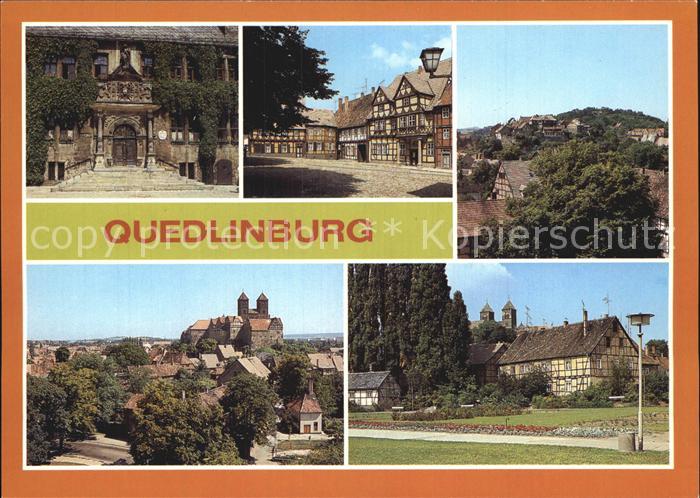 Quedlinburg Harz Rathausportal Schlossberg Schloss Stiftskirche