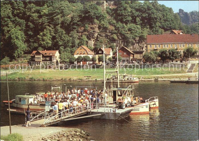 Rathen Saechsische Schweiz Seilfaehre Elbe