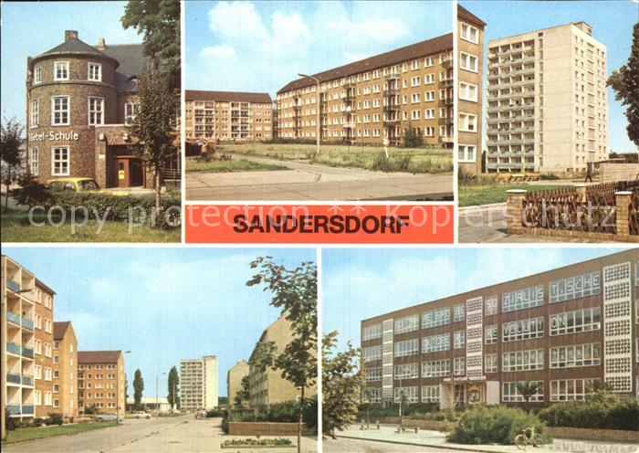 Sandersdorf Sachsen-Anhalt August Bebel Schule Ring der Chemiearbeiter Hochhaus