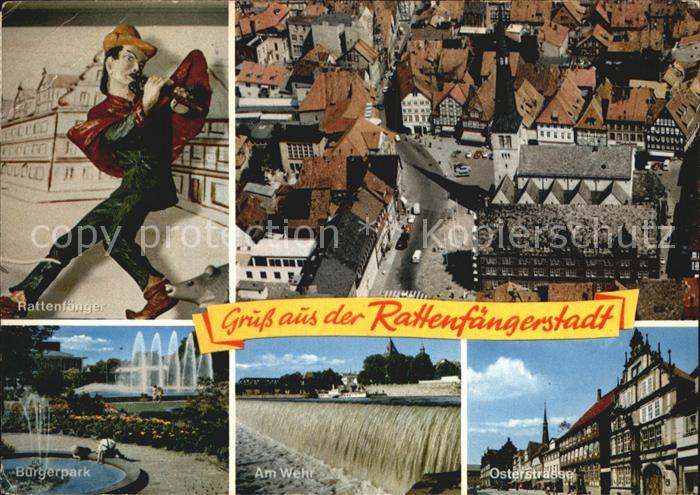 Hameln Weser Rattenfaenger Buergerpark Wehr Osterstrasse