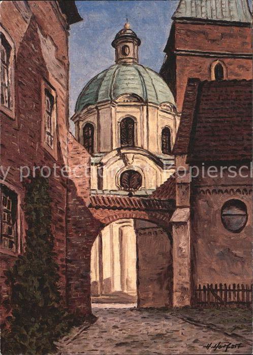 Breslau Niederschlesien Gotisches Rathaus Kl??eltor Dom K?nstlerkarte