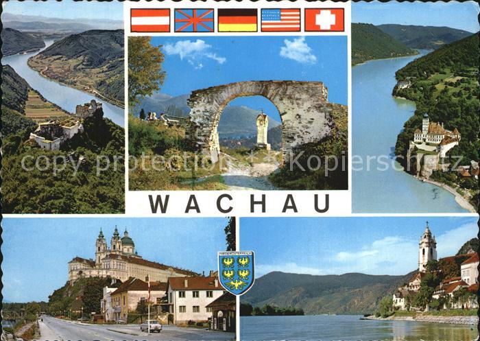 Wachau Oesterreich Ruine Aggstein Schloss Schoenbuehel Stift Melk Duernstein