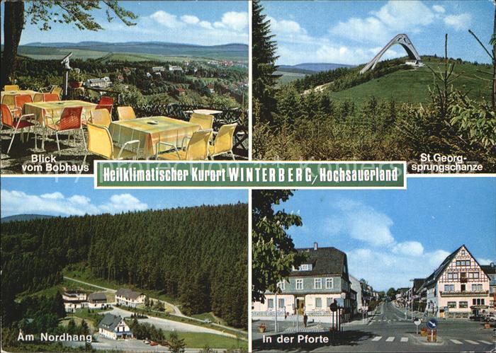 Winterberg Hochsauerland Blick vom Bobhaus Sankt Georgsprungschanze Nordhang Pfo
