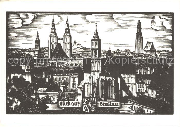 Breslau Niederschlesien Blick auf Alt Breslau
