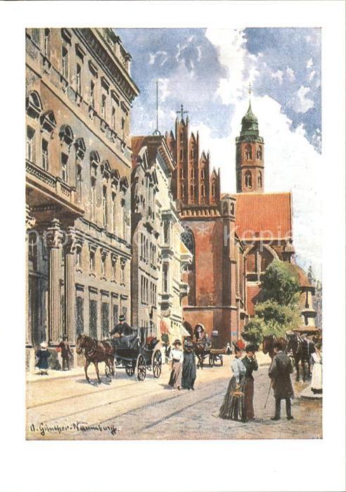 Breslau Niederschlesien Oberpraesidium Dominikanerkirche Kuenstlerkarte