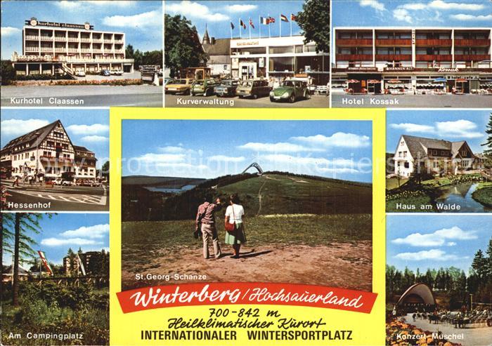 Winterberg Hochsauerland Campingplatz Kurhotel Claassen Hessenhof Hotel Kossak
