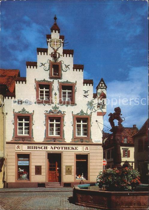 Offenburg Hirsch Apotheke Loewen Brunnen