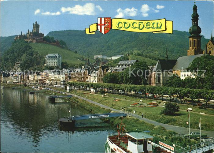 Cochem Mosel Uferpromenade Burg Cochem