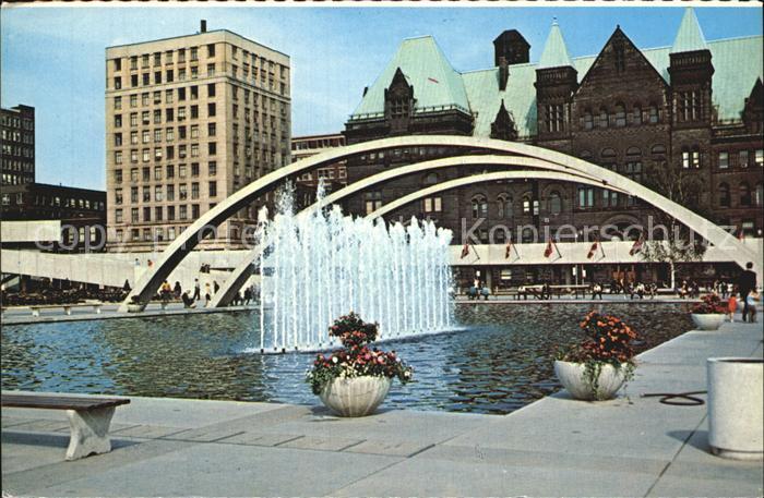 Toronto Canada Popular Reflecting Pool and Fountain Nathan Phillips Square City