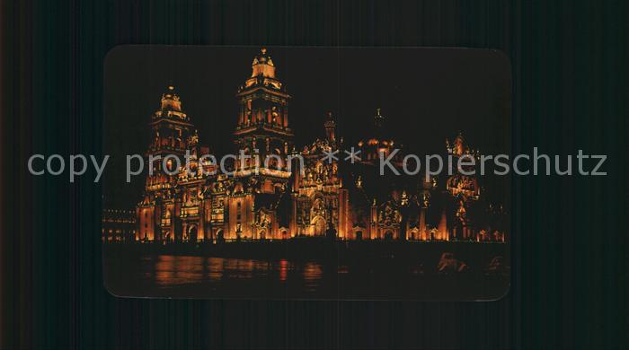 Mexico City La Catedral Mexico Nachtaufnahme