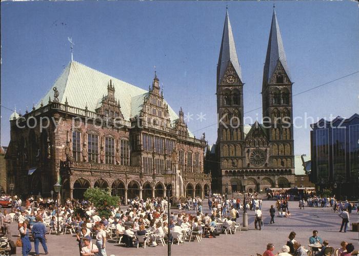 BREMEN  CITY Marktplatz Rathaus Dom Parlamentsgebaeude