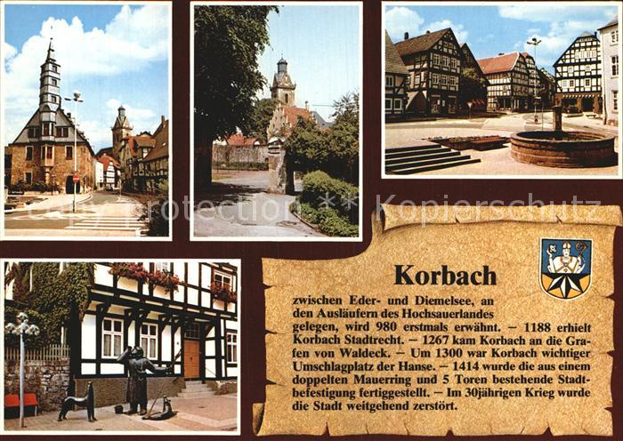 Korbach Kirche Fachwerkhaeuser Marktplatz