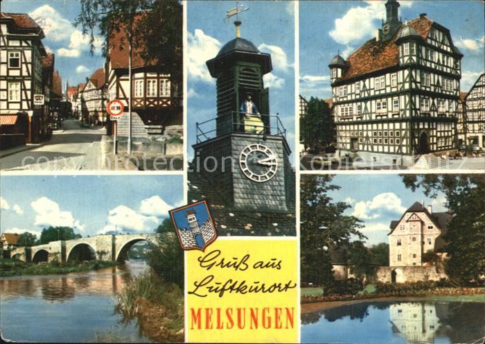 Melsungen Fulda Turm Fachwerkhaeuser Bruecke