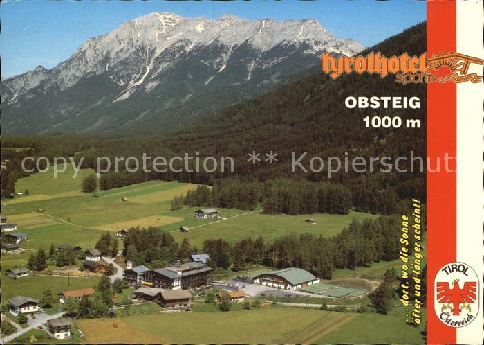 Obsteig Tirol Tyrolhotel Sportiv Fliegeraufnahme