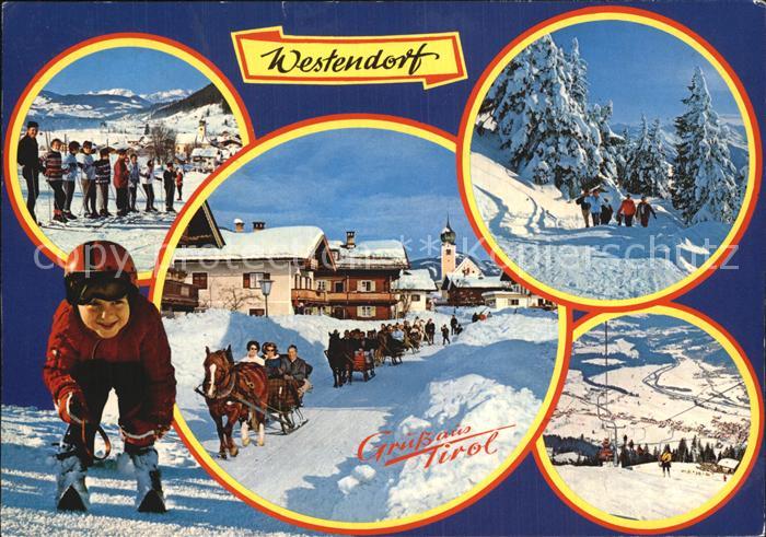 Westendorf Tirol Schlittenfahrt Kinde Sesselbahn