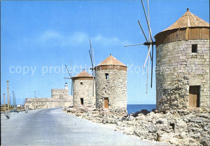 Rhodos Rhodes aegaeis Windmuehlen