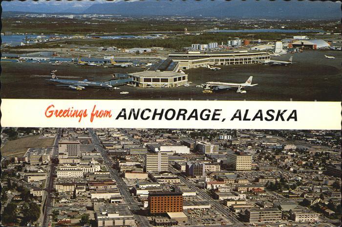 Anchorage Fliegeraufnahme mit Flughafen