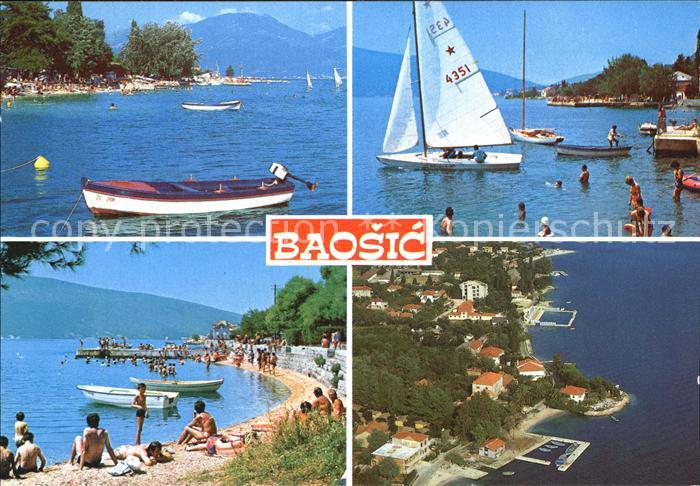 Boka Kotorska Baosic Strand Fliegeraufnahme