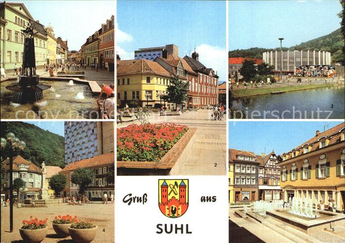 Suhl Thueringer Wald Steinweg Rathaus Stadthalle der Freundschaft