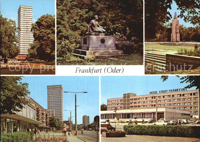 Frankfurt Oder Platz der Republik Heinrich von Kleist Denkmal Hotel Stadt Frankf