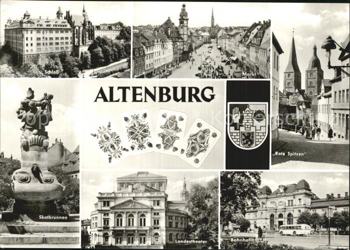 Altenburg Thueringen Schloss Landestheater Bahnhof Rote Spitzen Skatbrunnen