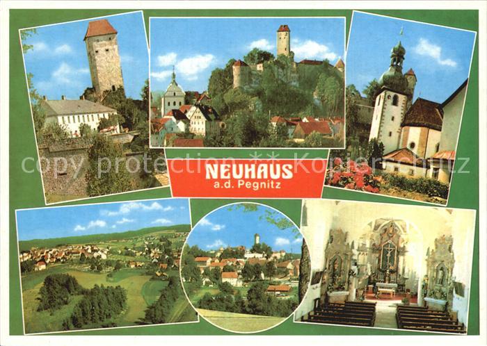Neuhaus Pegnitz Schloss Panorama Kirche mit Inneres