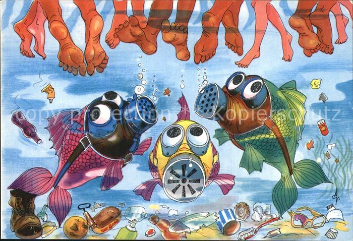 Fische Humor Gasmaske Fuesse Meer Spanien Typen