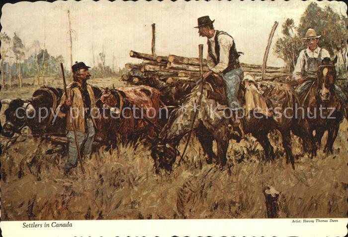 Kuenstlerkarte Harvey Thomas Dunn Settlers in Canada 1