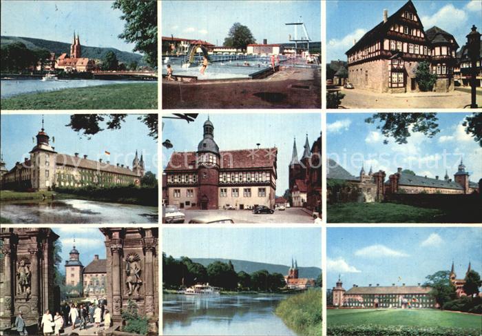 Hoexter Weser Schloss Schwimmbad Kirche