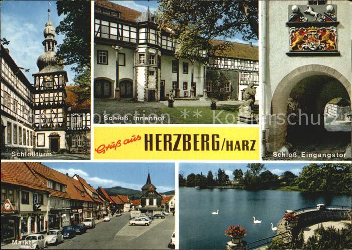 Herzberg Harz Schlossturm Schloss Innenhof Eingangstor Markt