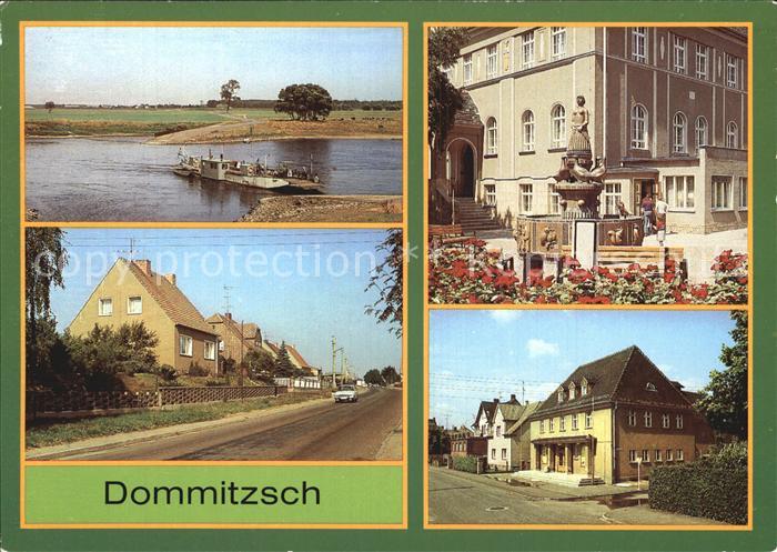 Dommitzsch Elbfaehre Wittenberger Strasse Gaensebrunnen Rathaus Lichtspiele