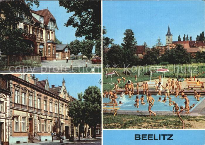 Beelitz Mark Einkaufszentrum BHG HO Gaststaette Stadt Beelitz Stadtbad