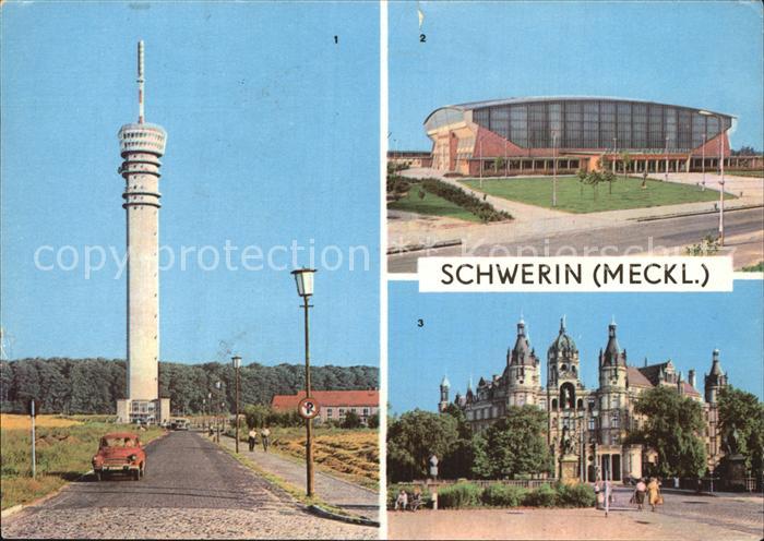 Schwerin Mecklenburg Fernsehturm Sporthalle Schloss