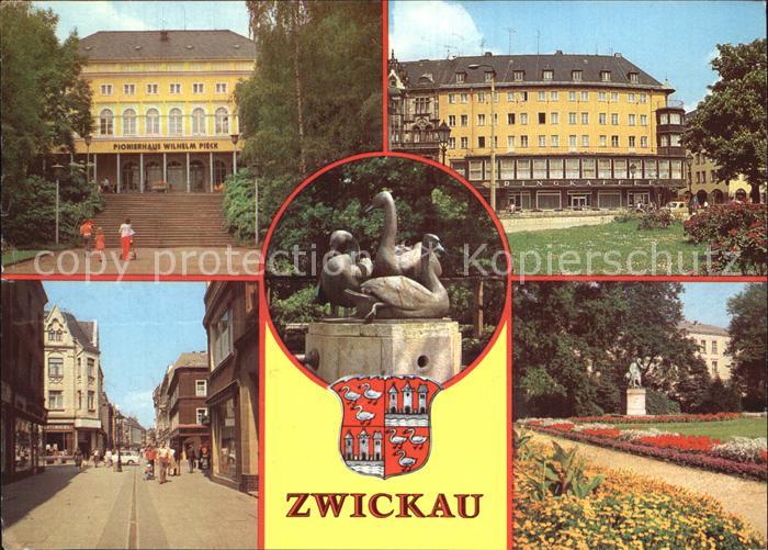 Zwickau Sachsen Pionierhaus Wihelm Pieck Ringkaffee Schwanenbrunnen Stadtpark